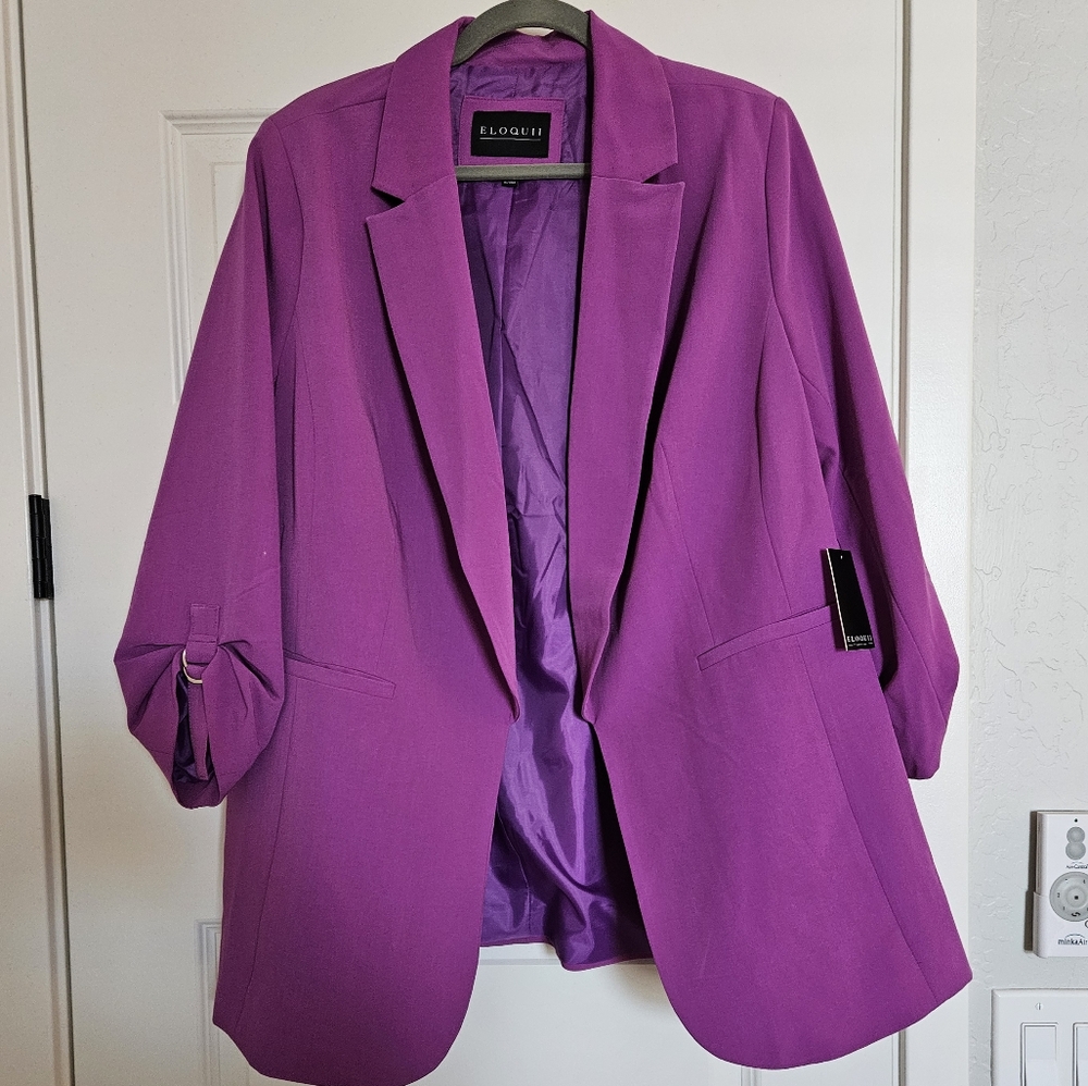 Eloquii Orchid Purple Structured Blazer - Size 18 New